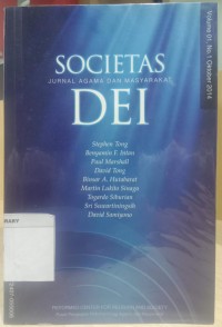 Image of Societas Dei; Jurnal Agama Dan Masyarakat, Volume 01, No. 01 Oktober 2014